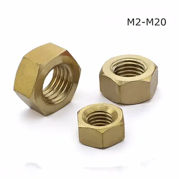 

100PCS M2 M2.5 M3 M4 M5 M6 Hex Copper Nut Hexagon Brass Nuts Hexagonal Nut Screw Nut
