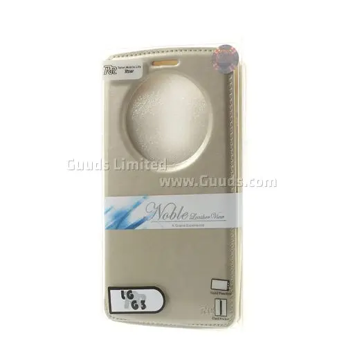 Roar Korea Noble Quick Circle Leather Flip Cover for LG G3 D850 D855 LS990 - Champagne