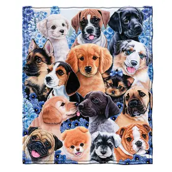

Puppy Collage Fleece Throw Custom Soft Blanket by Jenny Newland Adult Christmas Blanket Mexican