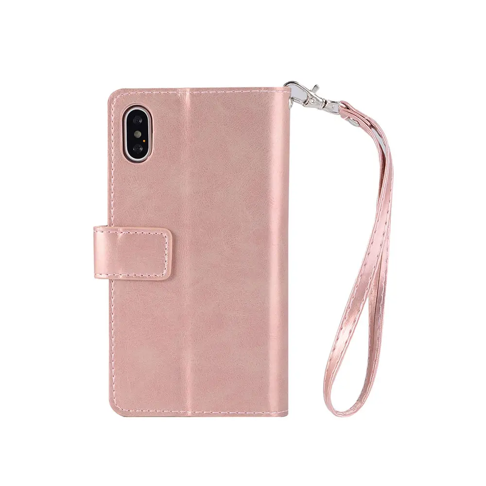 Hoesje Coque Funda, чехол для iPhone X, 6, 6 S, 7, 8 Plus, 6 Plus, 7 Plus, 8 Plus, Роскошный чехол из искусственной кожи с 9 карманами для карт, откидной кошелек