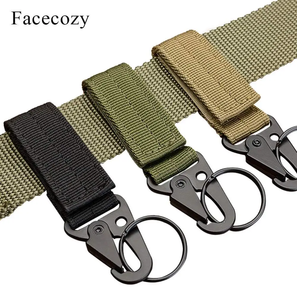 

Facecozy 1pcs Tactical Belt Buckle Keychain Multifunctional Hanging Buckles Adjustable Outdoor Climbing Tools Portable Hook Loop