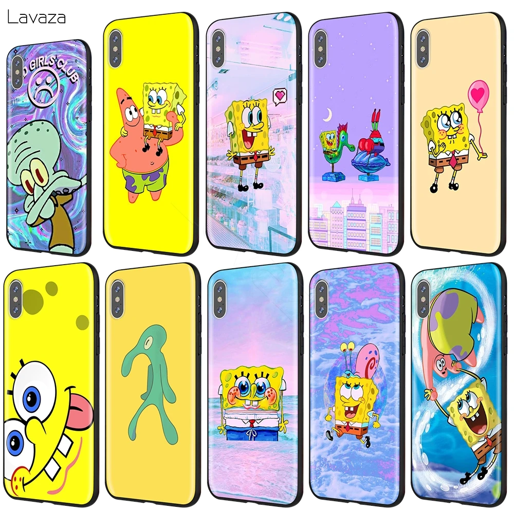 

Lavaza SpongeBob SquarePants Sponge Bob Case for iPhone 11 Pro XS Max XR X 8 7 6 6S Plus 5 5s se