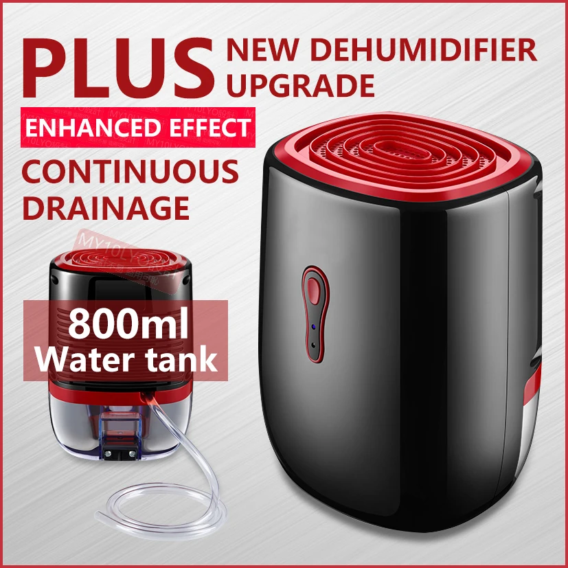 

New Upgrade 800ml Mini Dehumidifier Can Continuous Drainage Air Dryer