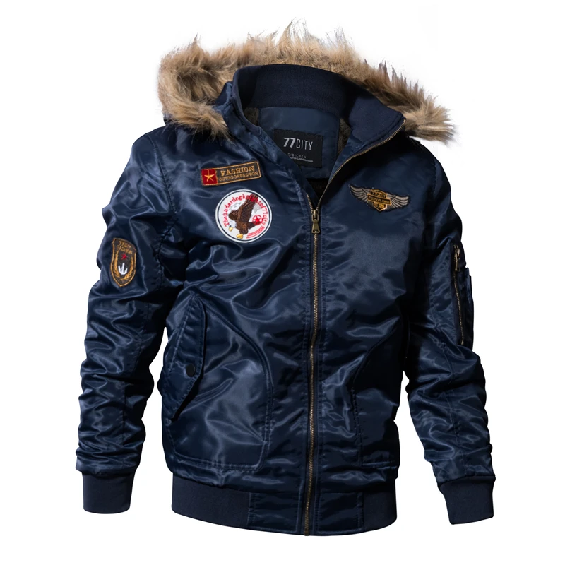 Winter Military Bomber Jacket Men Outwear Air force Parkas Coat