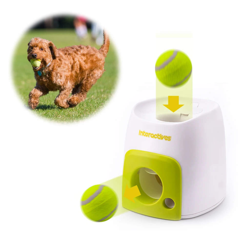 Interactive Fetch Ball Tennis Launcher Dog Pet Toys Throwing Mmachine