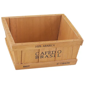 

Retro Style Durable Wooden Succulent Plants Handmade Square Flower Pot Multifunctional Holder House Decoration