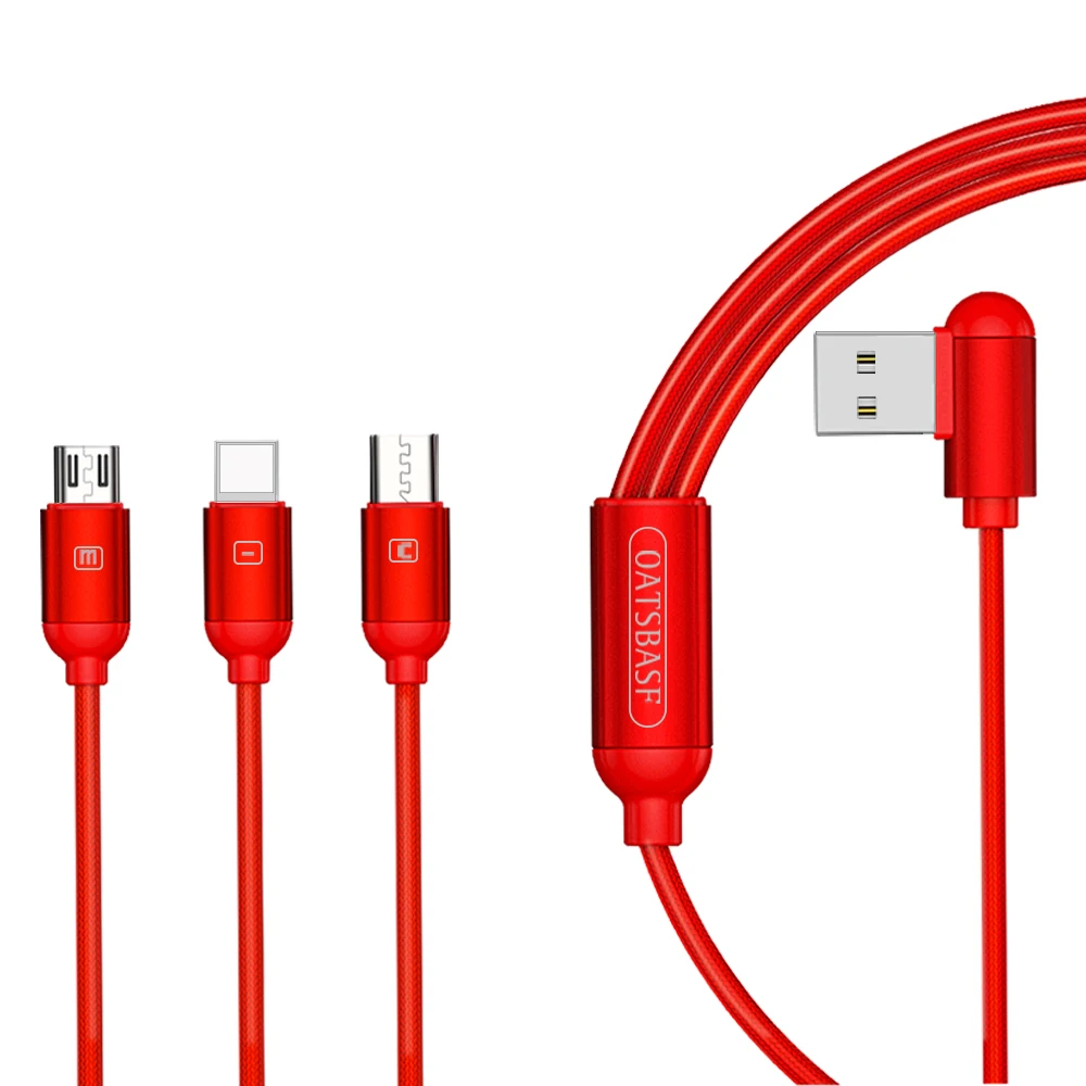 

PADCOVER 3 in 1 USB Cable Type C Charging Cable for iPhone X XS Max USB Fast charging Cable for Huawei P20 Samsung Xiaomi
