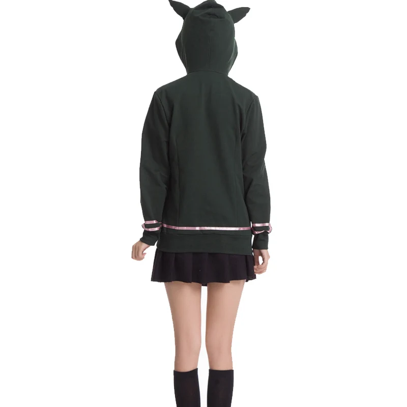Coshome Dangan Ronpa DanganRonpa Chiaki Nanami Косплей костюмы парики хлопковые Толстовки зеленое