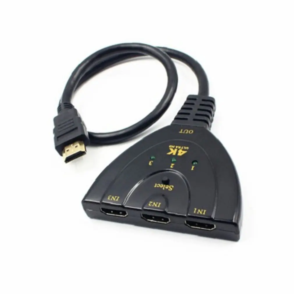 Mini 3 Port HDMI Splitter Adapter Cable 1.4b 4K*2K 1080P Switcher HDMI