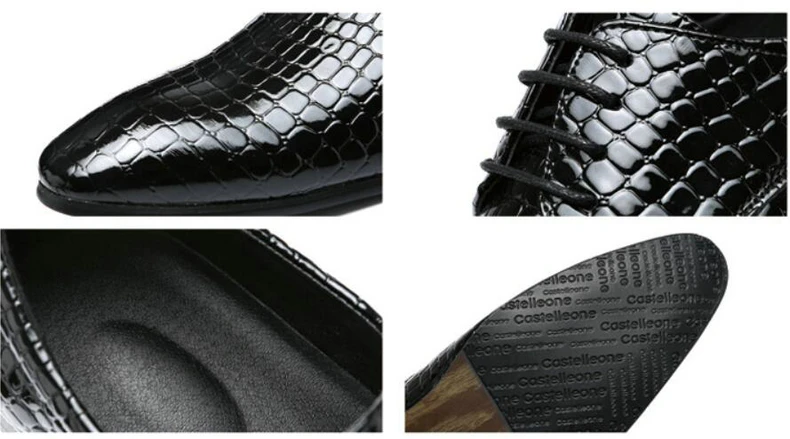 Mens Casual Shoe Formal Oxfords Mens Shoes Casual Mens Dress Shoes' Lace-up Crocodile Leather Oxford Shoes For Men Big Size 46 (16)
