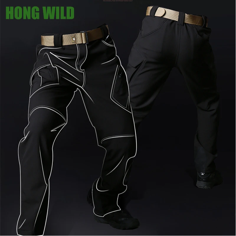 HONG WILD, новинка, IX9, мягкая оболочка, военные штаны, мужские, водонепроницаемые, отражающие тепло, брюки, тактические, армейские, брюки-карго
