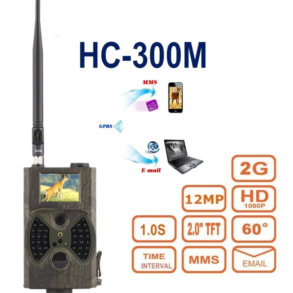 2G 12MP фото ловушки электронная почта MMS GSM 1080P ночное видение охотничья ловушка HC300M