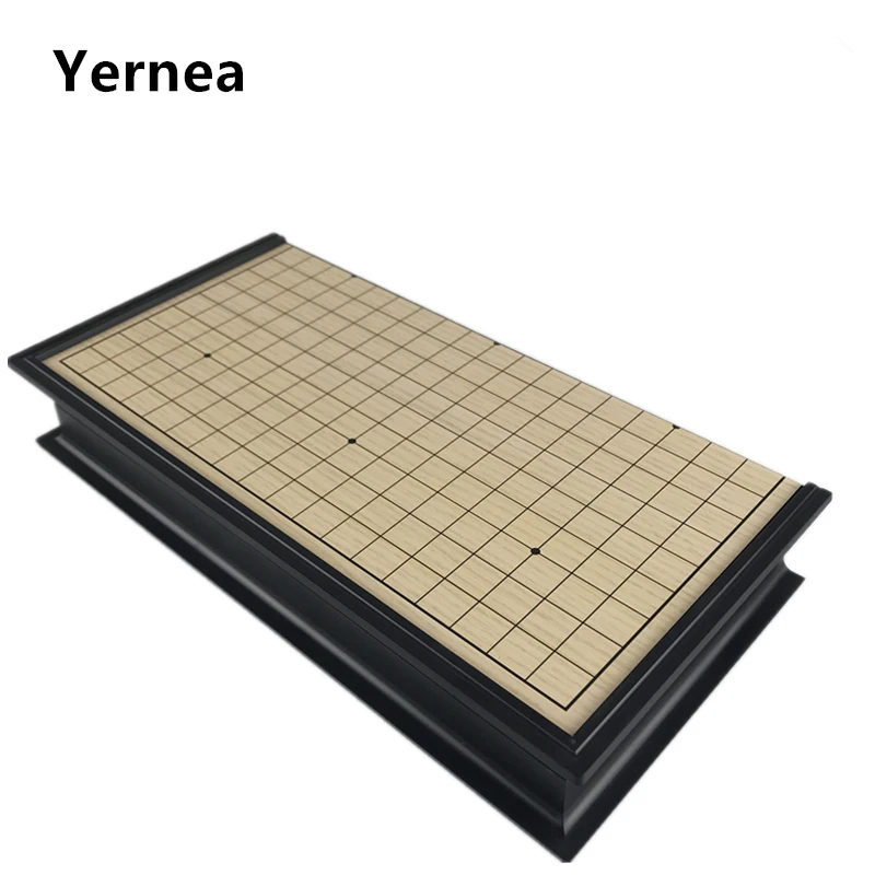 Yernea Magnetic China Go Game Board Checkers Folding Table Magnetic Go Chess Set Magnetic Chess Game Toy Gifts Plastic Go Game