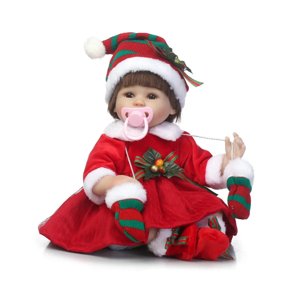 18 "40 см Силиконовые реборн Детские куклы игрушки для детей подарок NPK Bebes reborn рождественский Девочка настоящая Детская кукла живая