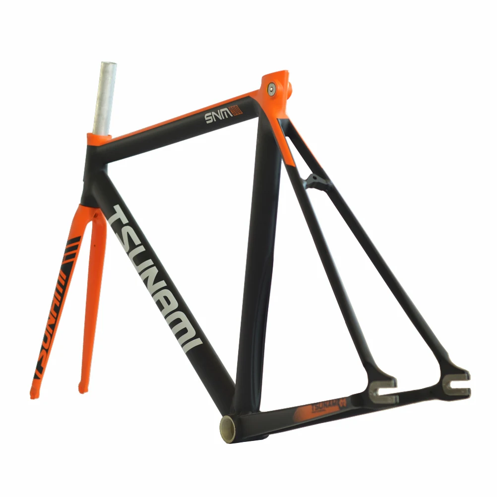 Top TSUNAMI Aluminium Broken wind Fixed Gear Frameset Fork 700c x 52cm 54cm Fixie frame Track High Quality Bicycle Parts SNM300 4