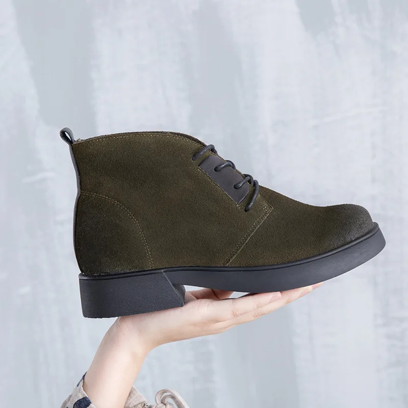 Suede Angle Boots Genuine Leather Women 2017 Fall,