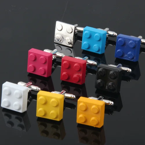 9 Colors Square Toy Building Block Game Cufflinks Lego Classic Copper Cuff Links For Mens Jewelry Gift GD0091 | Украшения и