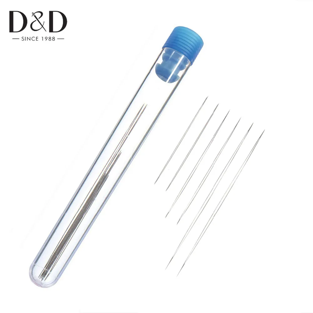 Storage Box & 6pcs bead Needle Metal Thinning Big Eye Beading Needles