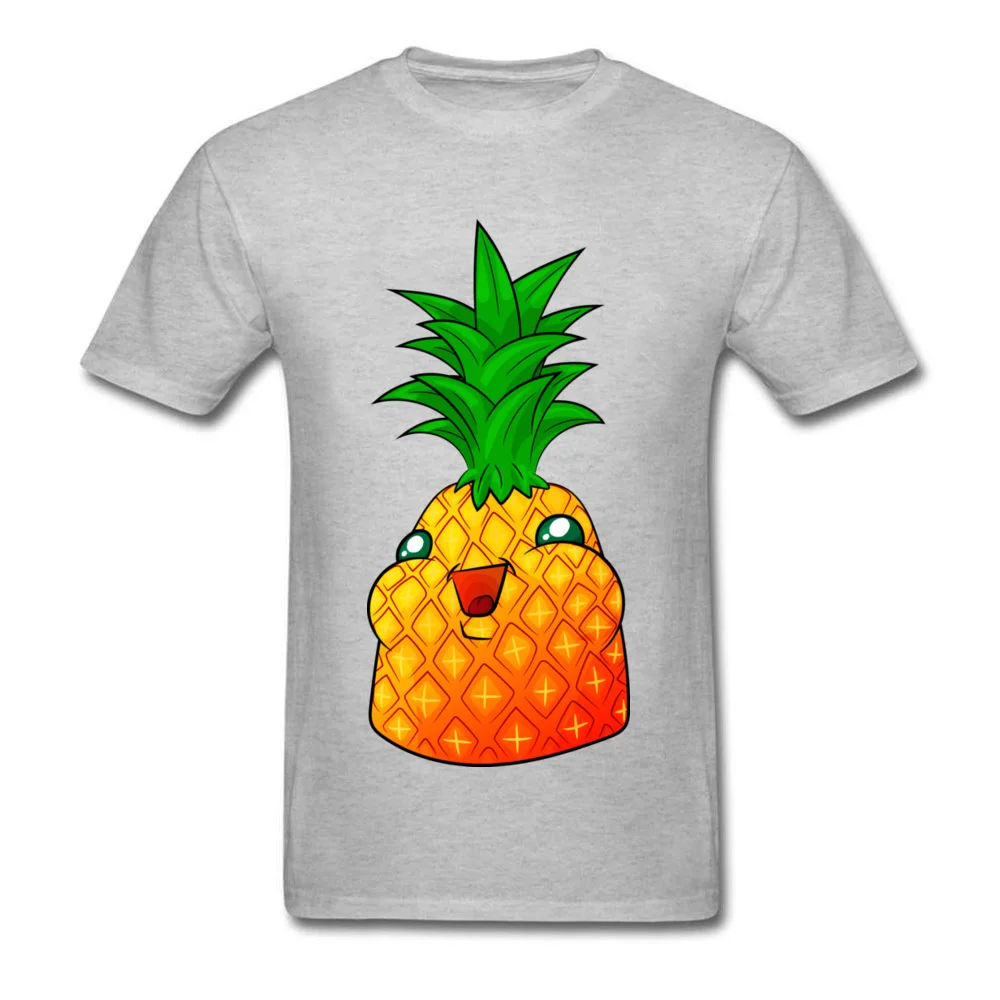 Pineapple Chunk Men Dominant Tops T Shirt O Neck NEW YEAR DAY 100% Cotton Fabric T Shirts Custom Short Sleeve Tee-Shirts Pineapple Chunk grey