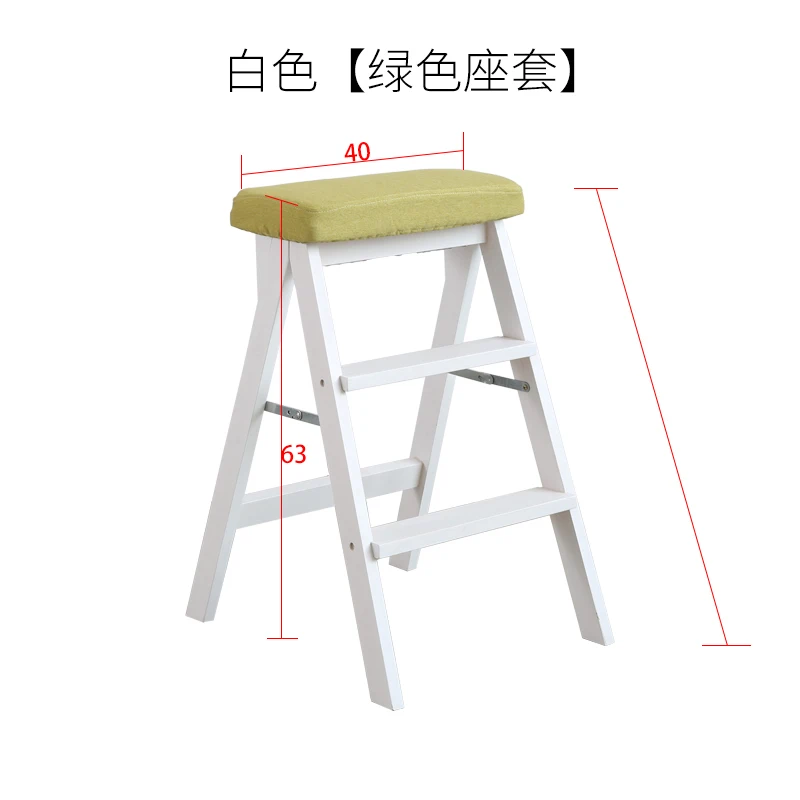 Современная Простота твердой древесины складной стульчик-ступенька твердая и сильная скамейка Бытовая Кухня высокий шаг табурет подшипник 100 кг - Цвет: 14