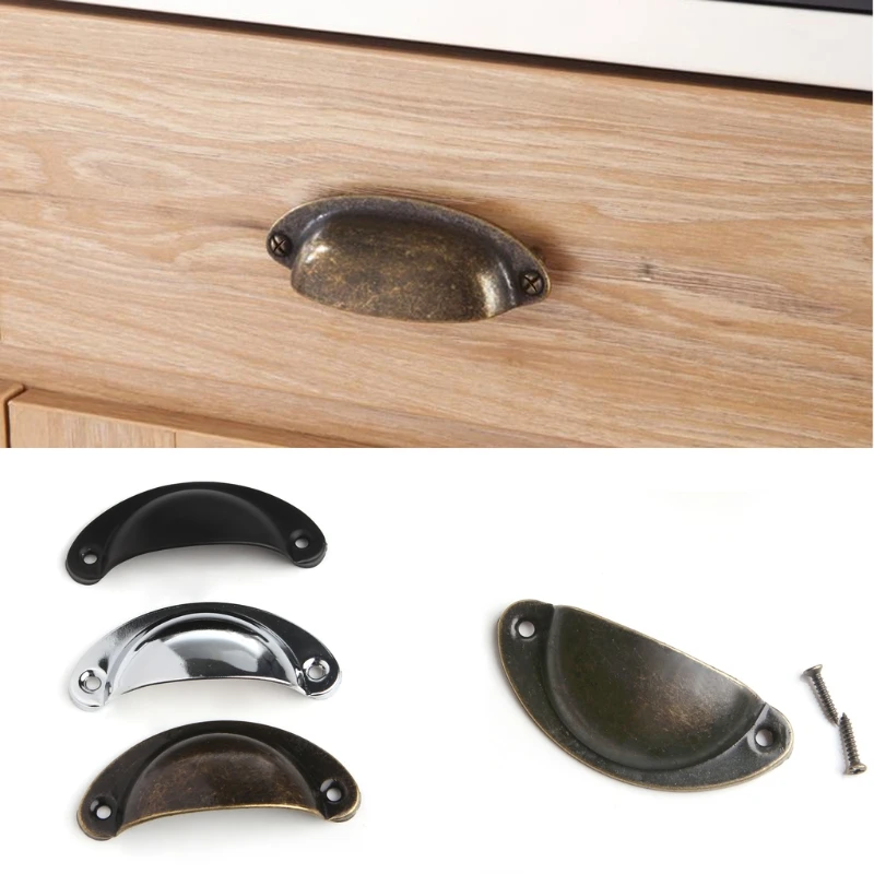 10 Pcs/Set Antique Shell Pull Handle Retro Metal Kitchen Drawer Cabinet Door Cupboard Knob 10 Pcs/Set Antique Shell Pull Handle Retro Metal Kitchen Drawer Cabinet Door Cupboard Knob
