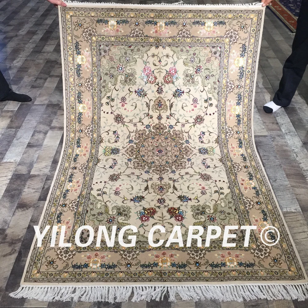Yilong 4 'x 6' Шерстяной Шелковый персидский ковер с ручками прочный китайский