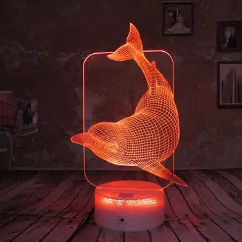 

Dolphin 3D Night Light Bedside Lamp Dolphin Toy Light 7 Colors Remote Christmas Gifts and Birthday Gifts for Boys Girls Kids Bab
