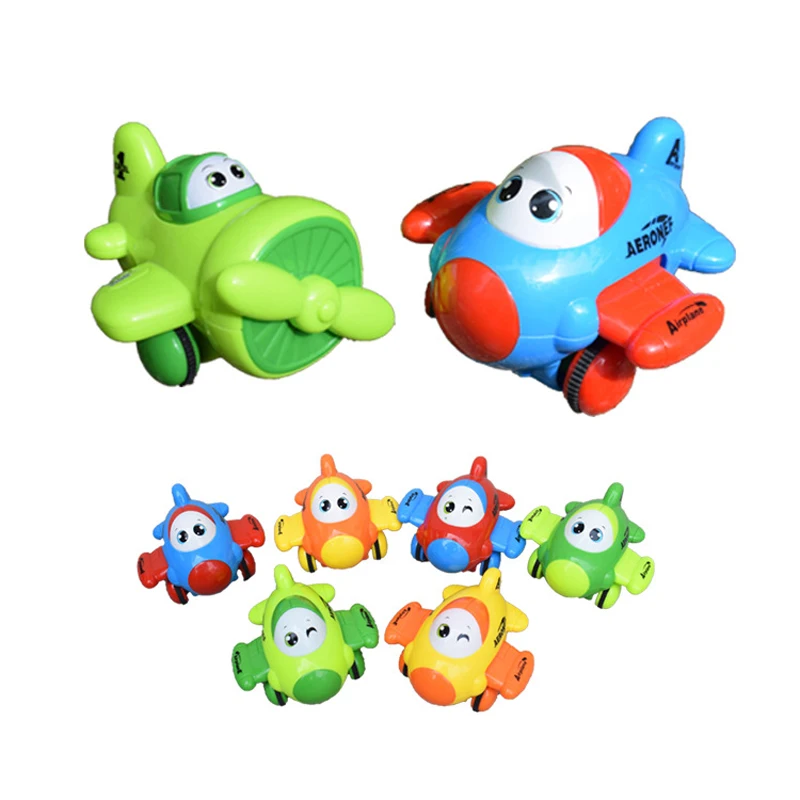 

1pcs Super cute plane Mini Two-way inertia cartoon Small aircraft Plane Model Car Toys Educational gliding back Car Classic Toy