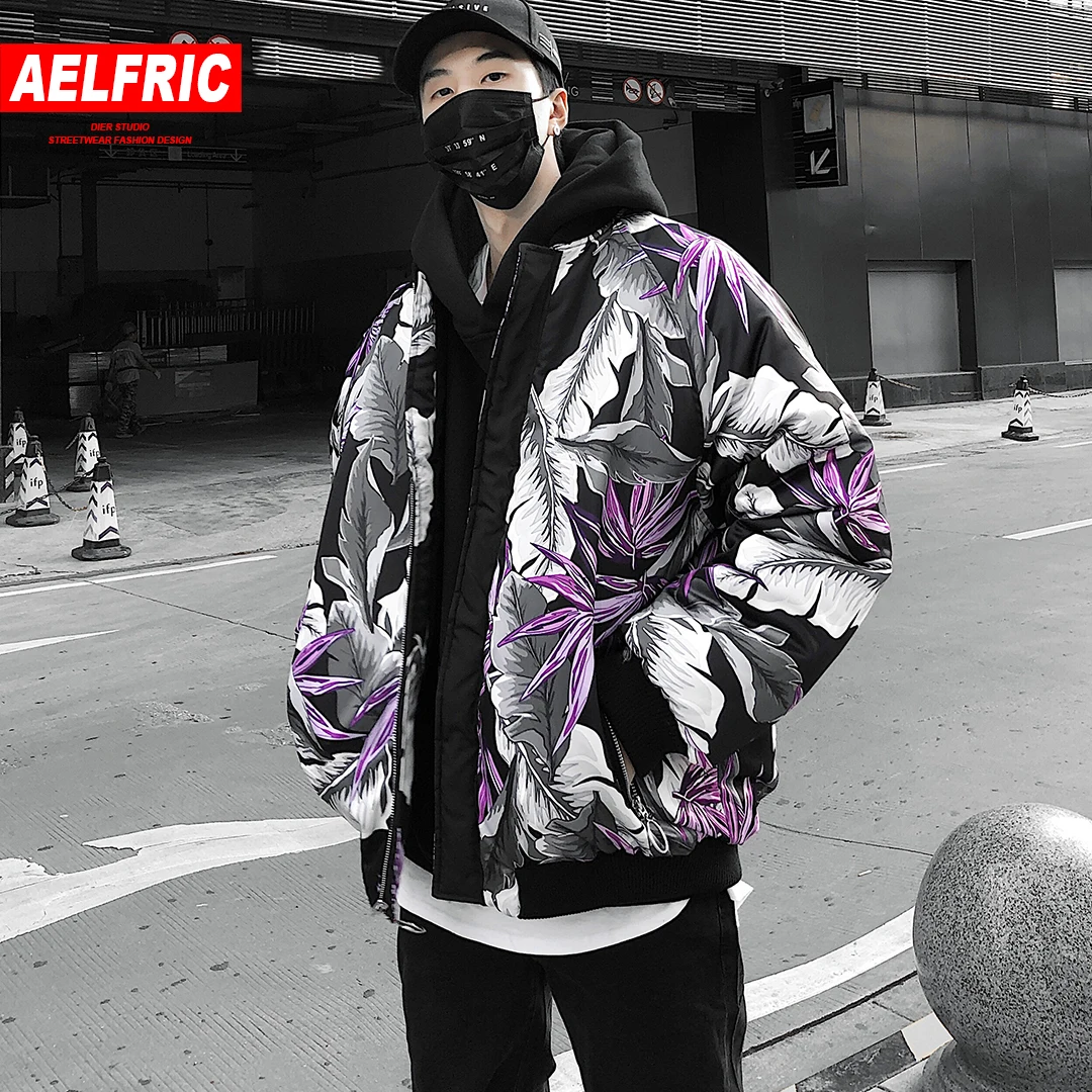 

AELFRIC Military Style Jackets Coats Fashion Hip Hop Outwear 2018 Winter Warm Harajuku Casual Streetwear Baseball Overcoat QA31