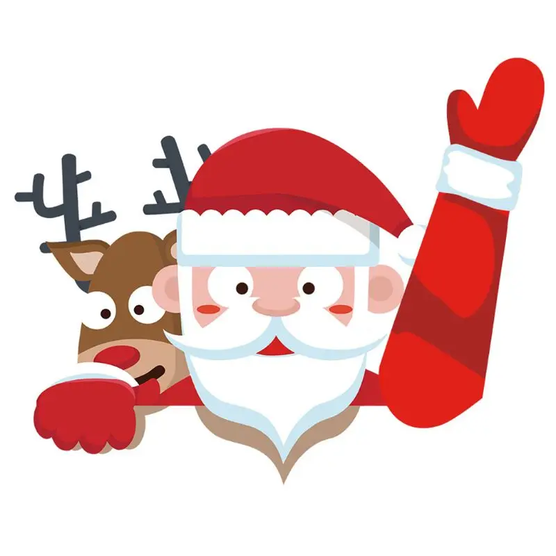 

Christmas Windshield Decorative Sticker Cute Santa Claus Waving Car Windshield Wiper Decal Sticker, Removable PVC Sticker