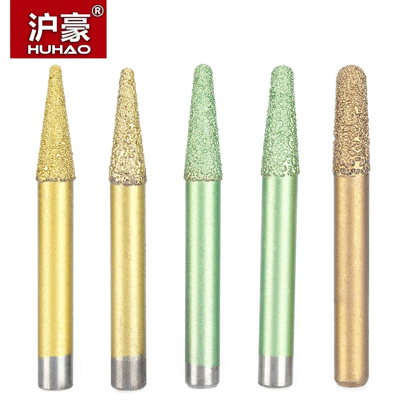  HUHAO 1PC Diamond Engraving Machine Router Bits Metallurgical Fused Stone Carving Cutter Tools Embo