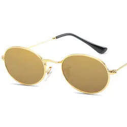 2019 Новинка модные женские туфли Овальные Солнцезащитные очки для женщин Роскошные металлические оправы для очков Солнцезащитные очки