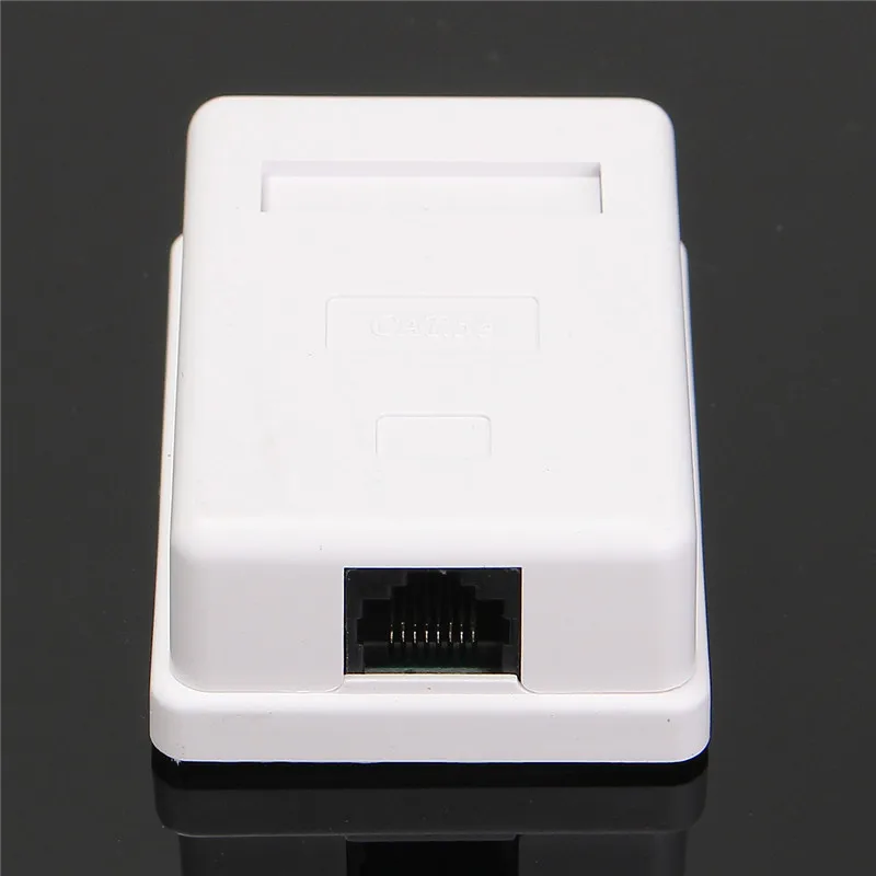 

Cat5 Cat5e 8P8C HM-HB01 Model UTP Unshielded Single Port Desktop Mount Box Female to Female RJ45 Wall Coupler Jack Adapter