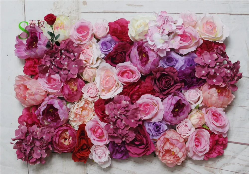 

SPR Free Shipping 10pcs/lot Artificial rose peony &hydrangea flower wall wedding backdrop arch table flowe