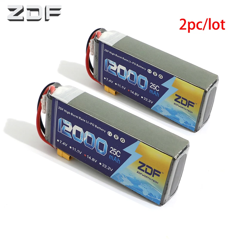ZDF 2 шт. хорошее качество DXF RC Lipo Bateria 14 8 в 12000 мАч 25C Max60C 4S LiPo Battery для самолета