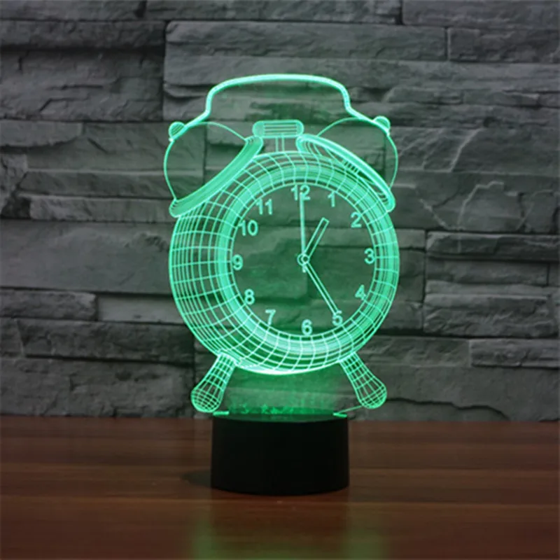 

Night light Kid gift 3D Alarm Clock light 7 Color Change lamp Mood Bedroom Hotel led light Novelty luminaire touch Night Lamp