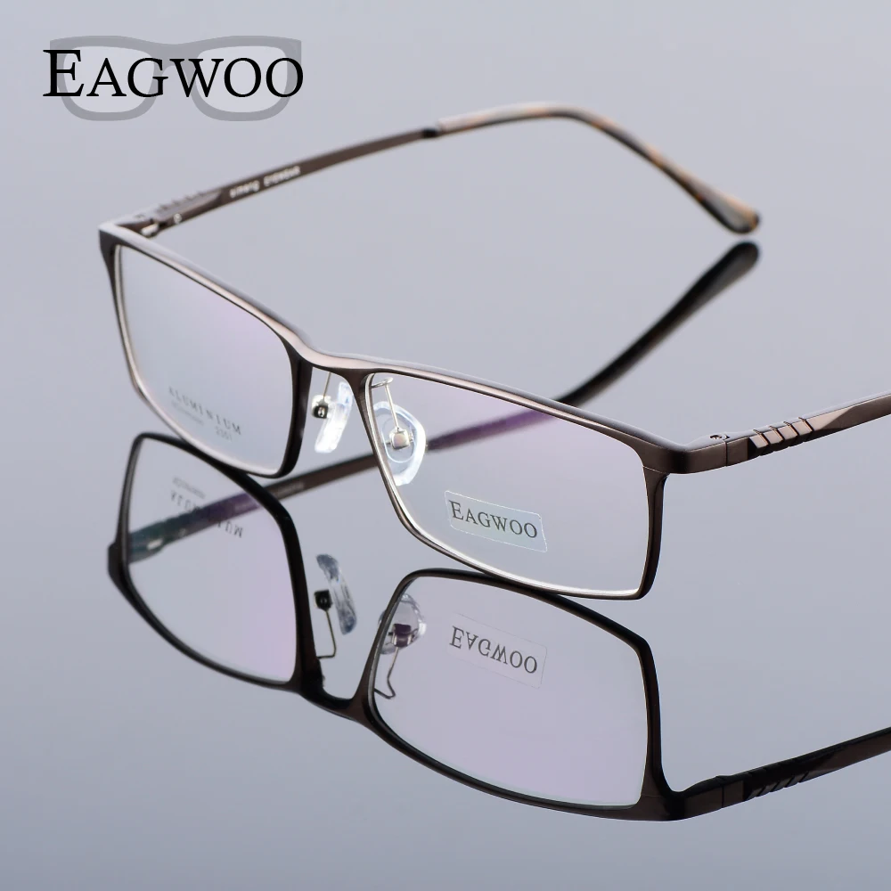 Eagwoo Aluminum Men Wide Face Prescription Eyeglasses Full Rim Optical Frame