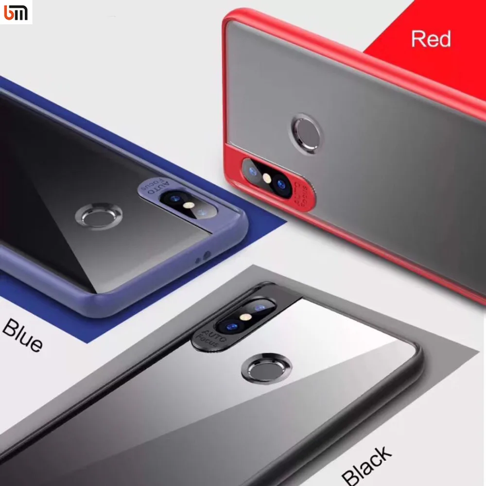 Xiaomi Redmi Note 5 Pro Silicone+Clear Hard PC Back Cover For Redmi