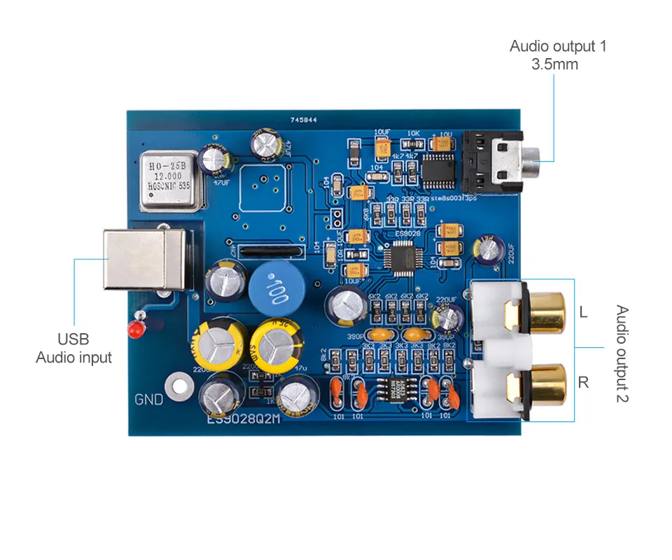 AIYIMA мини USB декодер плата ES9028K2M+ SA9023 Fever аудио DAC звуковая карта декодирующий модуль DIY для усилителей мощности домашний кинотеатр