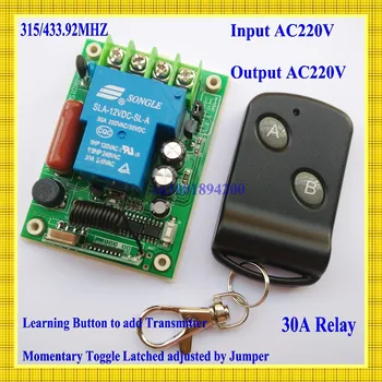 

Wireless Remote Control lighting Switch System 220V 30A 3000W Receiver Transmitter 315/433 light/Lamp LED water pump applicance