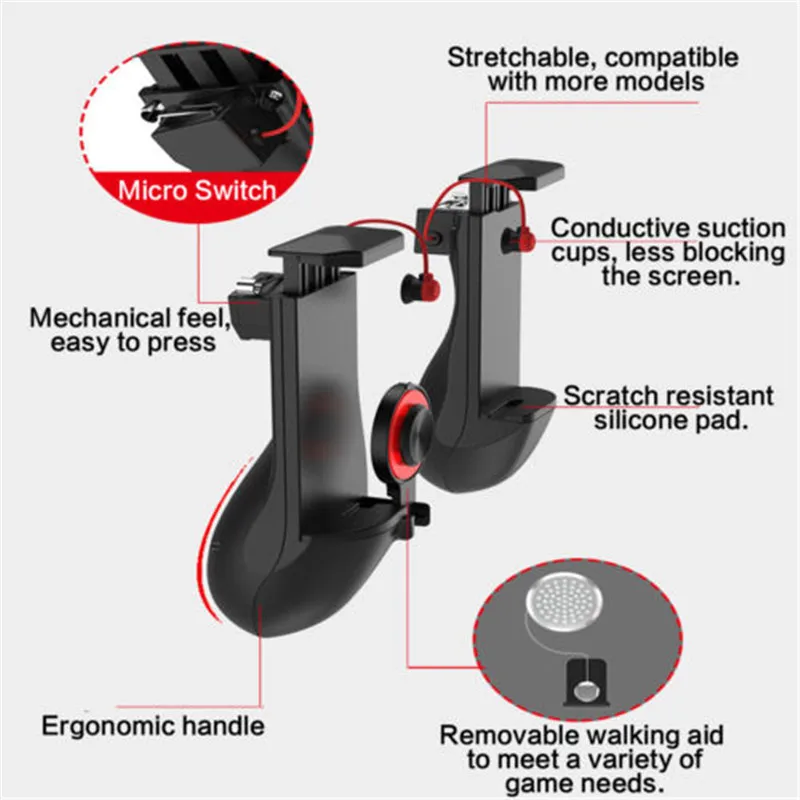  3in1 Android Mobile for PUBG Game Controller Joystick Shooter Legend Gamepad Trigger