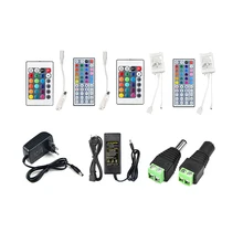 Contrôleur de lumière RGB DC 12V, télécommande IR 24/44 touches, connecteur DC mâle DC femelle 3A 5A adaptateur d'alimentation, accessoire pour lampe de bande LED