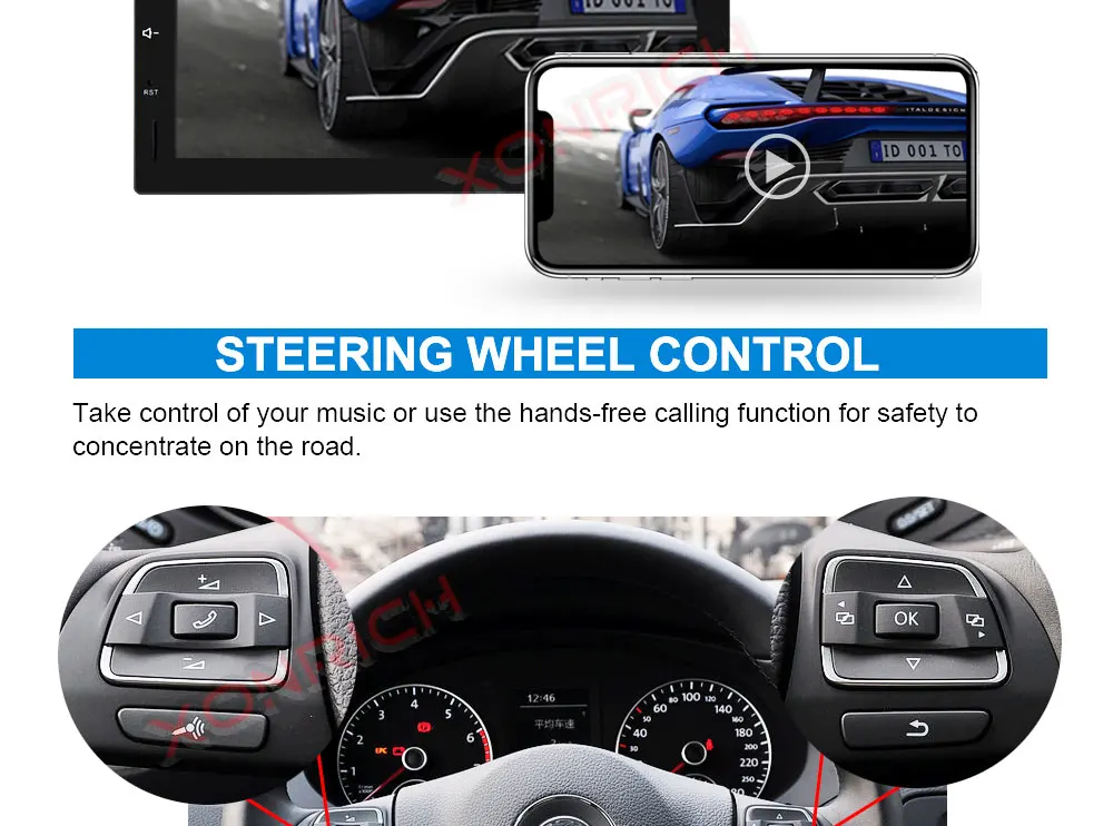 Excellent Autoradio Double Din Android 9.0 Universal Car Multimedia Player Stereo Head unit NO DVD Quad Core Wifi GPS Navi 178mm*100mm 10