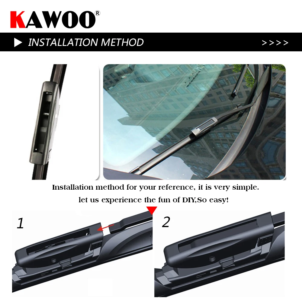 Стеклоочистители автомобильные KAWOO 2 шт. мягкие резиновые дворники 24 дюйма + 18