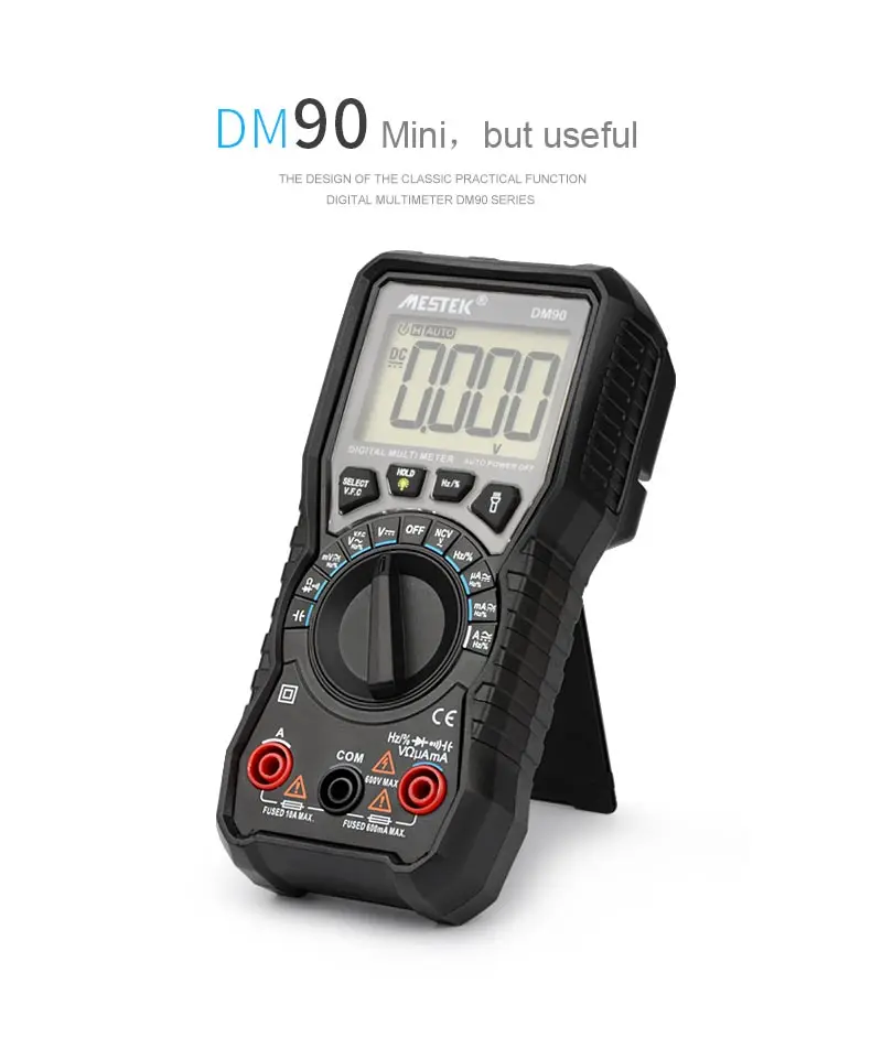 DM90 мини мультиметр True RMS 6000 отсчетов Цифровой мультиметр Авто Диапазон бесконтактный Тестер напряжения AC/DC Напряжение метр Flash Light большой