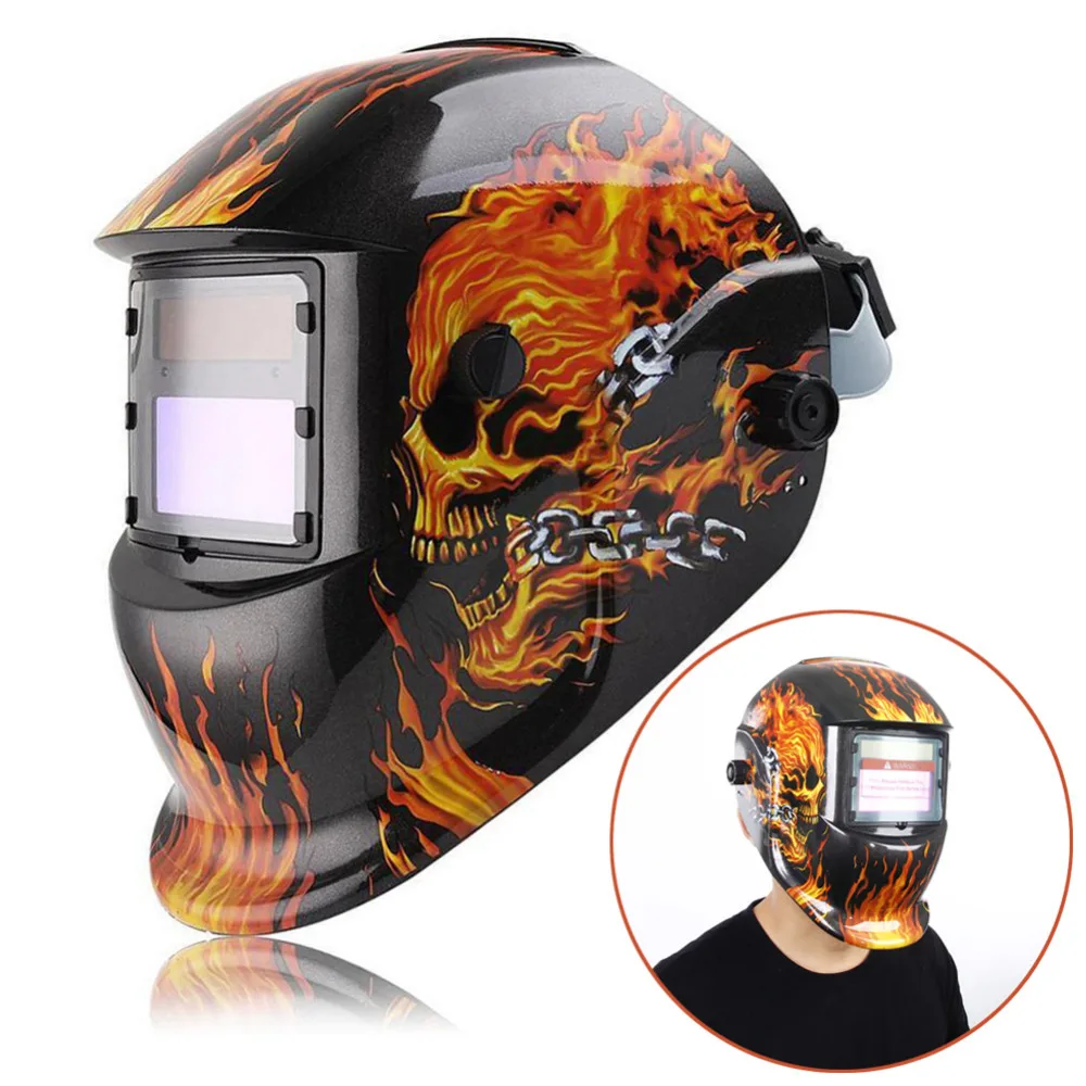 Black Skull Solar Auto darkening TIG MIG MMA Electric Welding Mask