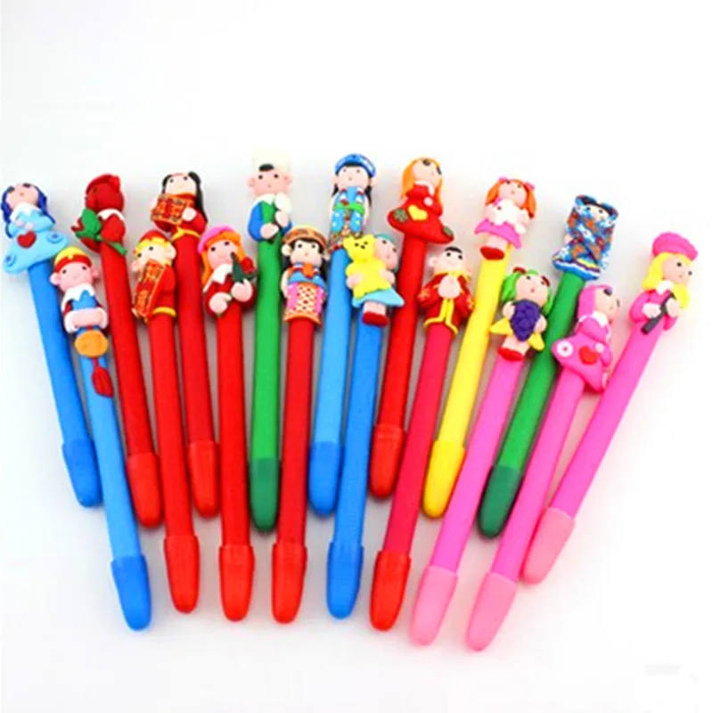 10 pcs/lot Creative handmade polymer clay pens Customized ballpoint pen children gift kawaii stationery  school Office supplies