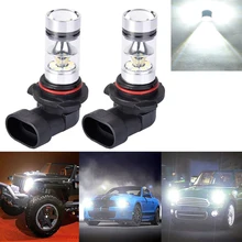 2pcs HB3 HB4 9005 9006 100W 20LED White Headlight Bulbs Kit Fog Driving Light Super Bright Auto Bulbs