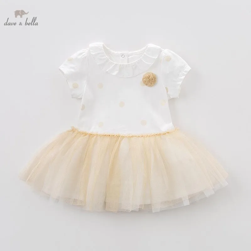 Dave bella/летнее платье принцессы для маленьких девочек детское платье на день рождения и свадьбу детская одежда для малышей DBM7448
