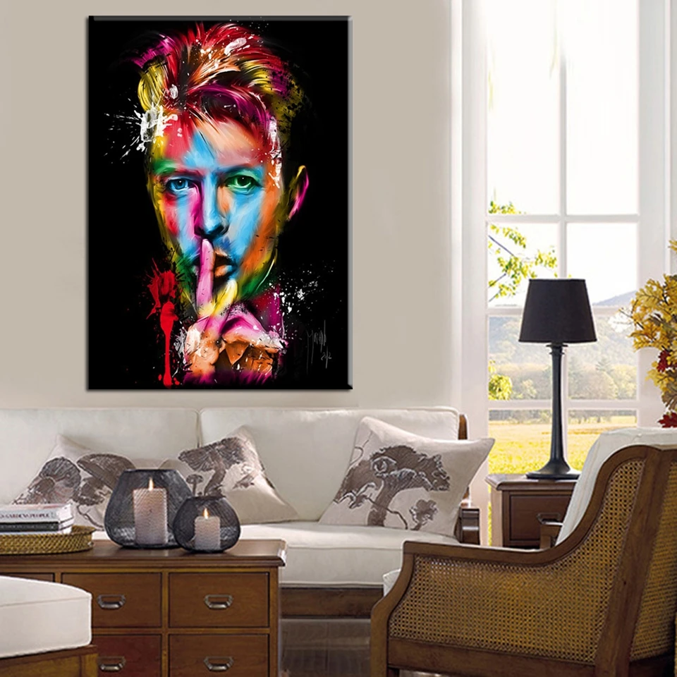 Современные картины на холсте с HD печатью, 1 панель, рисунки Дэвида Боуи, певца, певца, удивительные плакаты, домашний декор, картины, рамки